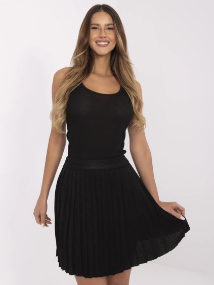 Fekete rakott női miniszoknya