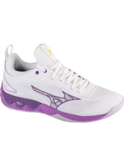 Fehér-lila női Mizuno Wave Luminous 3 beltéri tornacipő