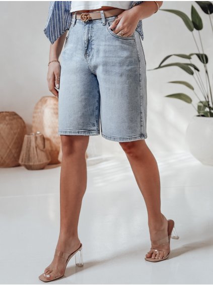 Női világoskék farmer térdig érő rövidnadrág JEANZDA