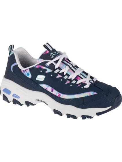 Sötétkék platform női tornacipő Skechers D'Lites-Blooming Fields