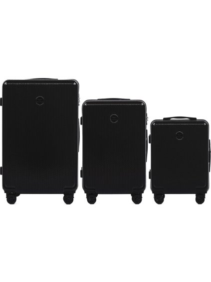 Fekete utazóbőrönd készlet WINGS PRIME - PC AFRICAN EAGLE