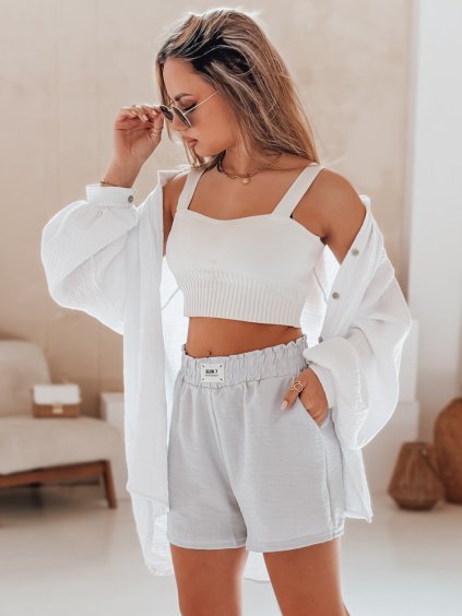 Világosszürke női rövidnadrág folttal a derekán OWN STYLE