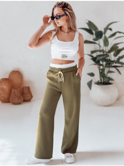 Női kétrészes szett, olívazöld nadrág és bordázott felső LIFETIME