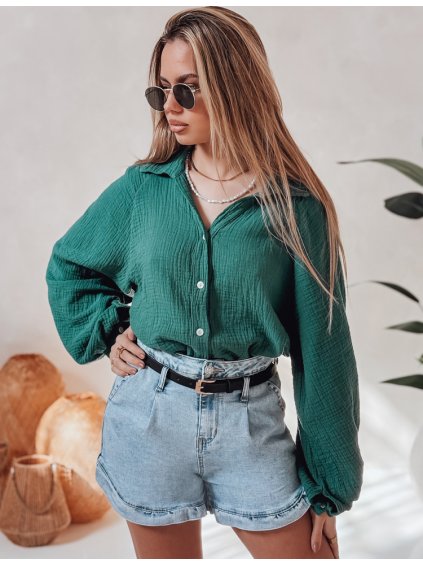 Női kék farmer rövidnadrág SHORT LOVER  övvel