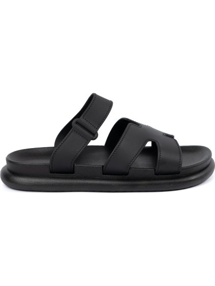 Fekete női lapos talpú papucs