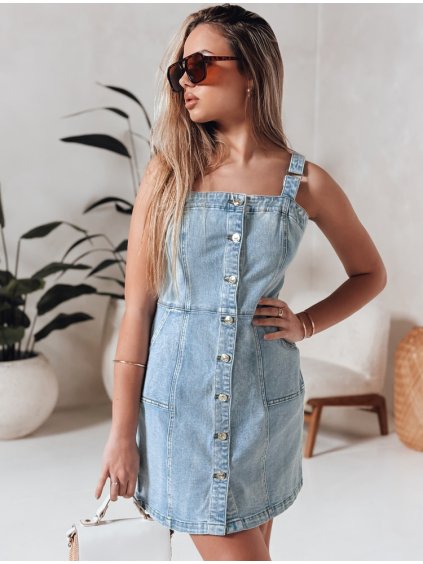 Női farmer mini ruha pántokkal SEWIKA