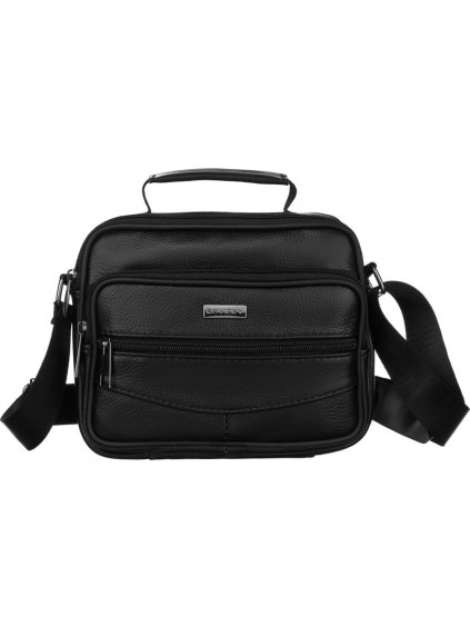 Rovicky fekete bőr válltáska cipzárral