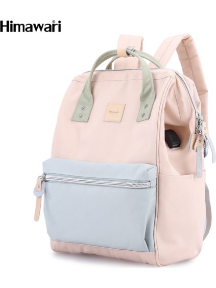 Himawari púderkék tágas laptop hátizsák USB porttal