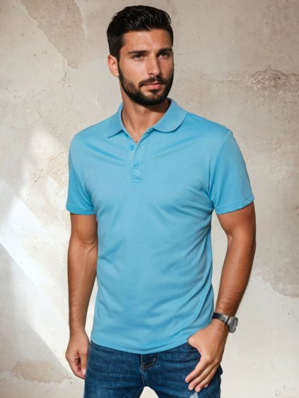 Világoskék ingpóló BASIC