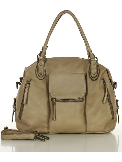 MARCO MAZZINI Bézs-szürke "bowling" kézitáska