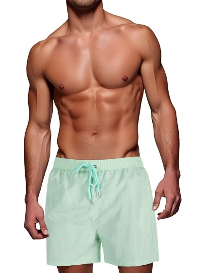 Menta színű férfi úszónadrág rugalmas derékkal