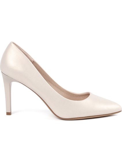 Klasszikus női krémszínű körömcipő, 9 cm-es sarokkal