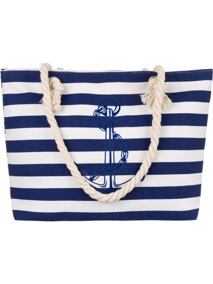 Kék-fehér női csíkos strandtáska