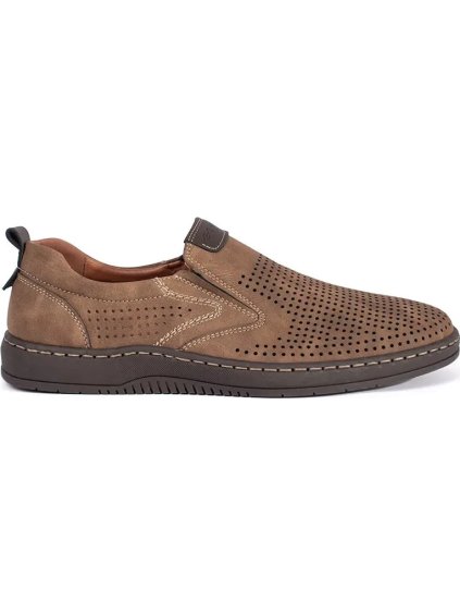 Férfi barna perforált, alacsony szárú cipő