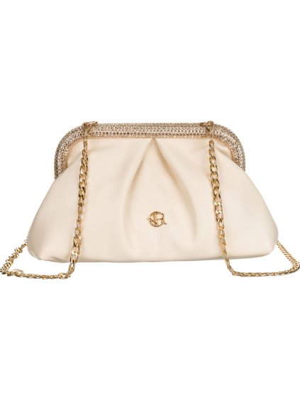 Rovicky bézs női láncos clutch táska