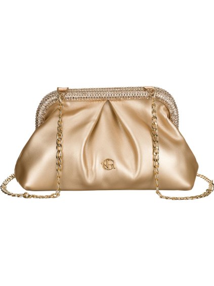 Rovicky arany színű női clutch táska láncon