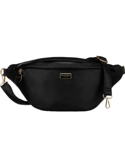 Peterson fekete női műbőr övtáska