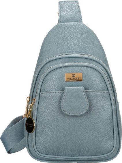 Peterson kék női crossbody táska széles szövetpánttal