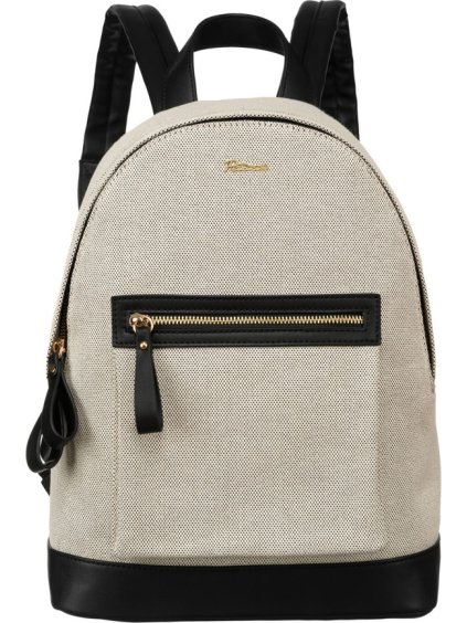 Peterson bézs női bőr és vászon hátizsák