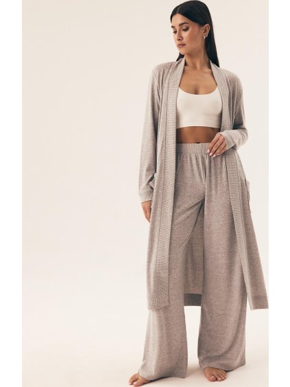 Henderson női hosszú világos szürke fürdőköpeny köntös viszkózzal Fudge