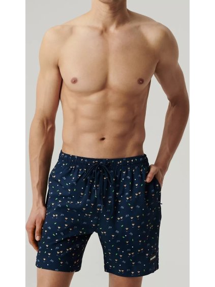 Sötétkék férfi mintás fürdőruha Atlantic