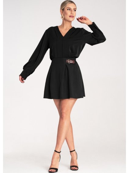 Fekete női miniszoknya oldalsó csattal