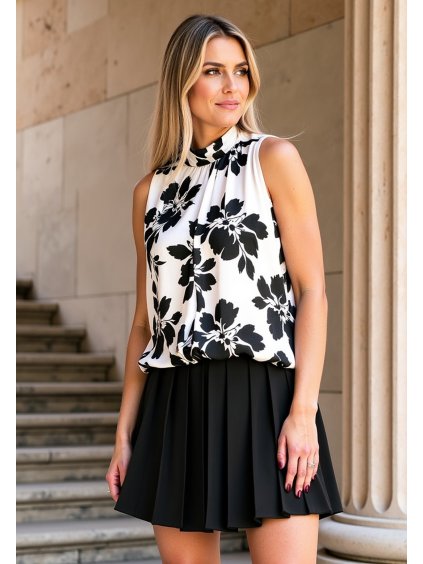 Fekete női rakott miniszoknya