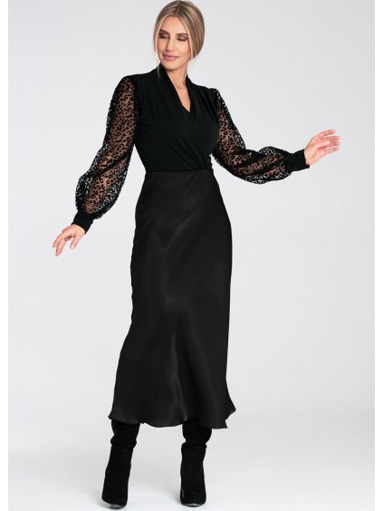 Fekete női viszkóz szoknya