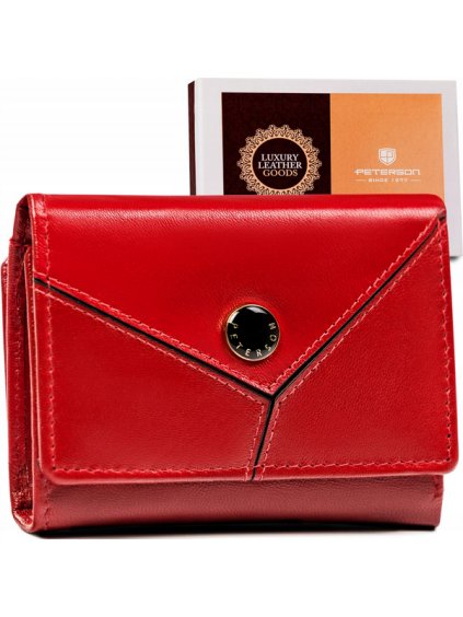 Peterson piros női kis bőr pénztárca Y158