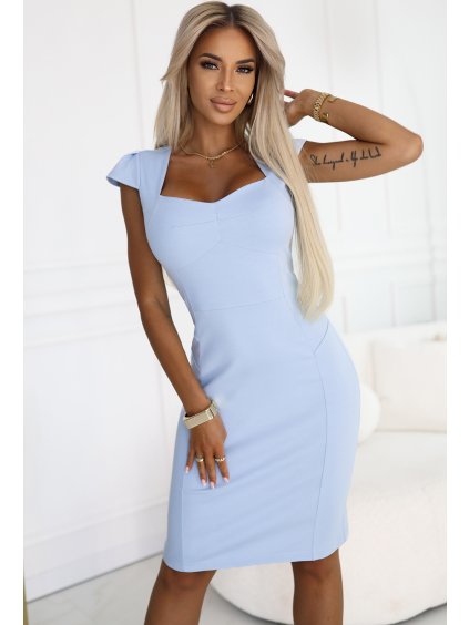 Világoskék ruha nyakkivágással DIANA