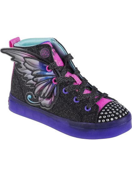 Fekete/lila világító tornacipő  Skechers Twi-Lites 2.0-Twinkle Wishes