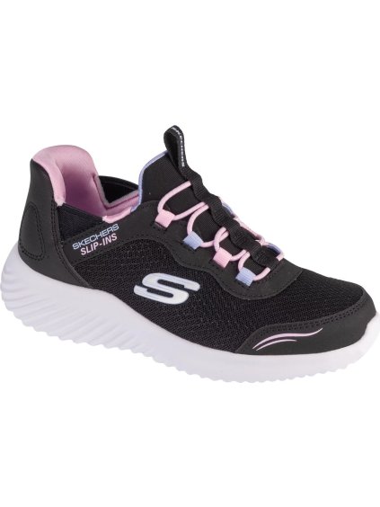 Fekete Skechers Slip-Ins lány tornacipő: Bounder - Simple Cut