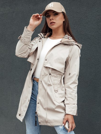 (Méret L) Női krémszínű parka FASHLOVE