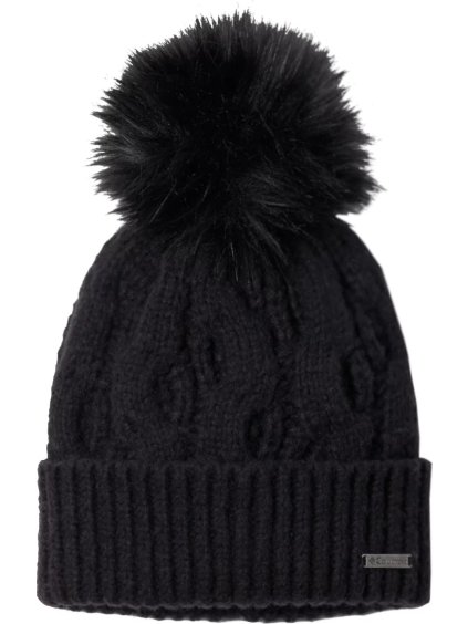 Fekete női sapka Columbia Boundless Days Cable Knit Pom Beanie