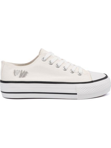 Fehér női platformos tornacipő felirattal Love