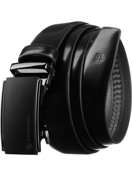 Peterson férfi fekete bőr öv automata csattal