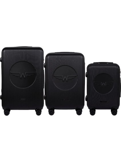 Fekete bőröndkészlet SWALLOW