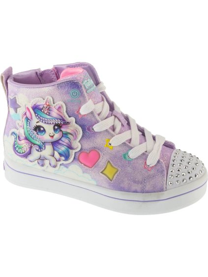 Világoslila lányka bokatornacipő Skechers Twi-Lites 2.0 - Unicorn Glam