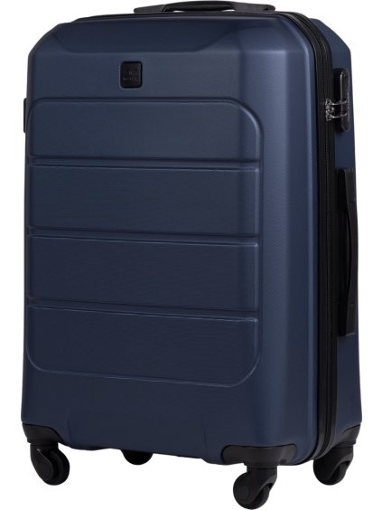 Sötétkék közepes méretű utazóbőrönd WINGS GANNET