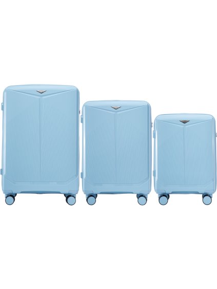Világoskék, 3 db-os utazóbőrönd szett WINGS COCKATIEL
