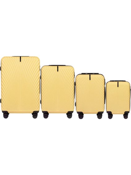 Sárga 4 darabos kagyló bőrönd szett SWAN