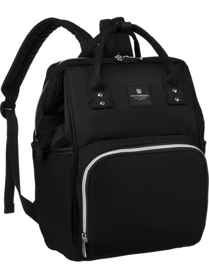 Peterson fekete női hátizsák babakocsi rögzítéssel