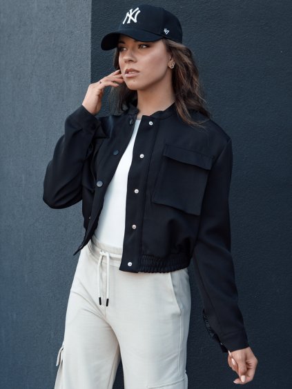 Fekete női bomberkabát nagy zsebekkel PRIEV