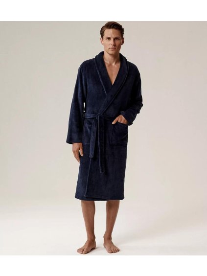 Atlantic Soft férfi fürdőköpeny (Barva sötétkék, Méret XL/2XL)