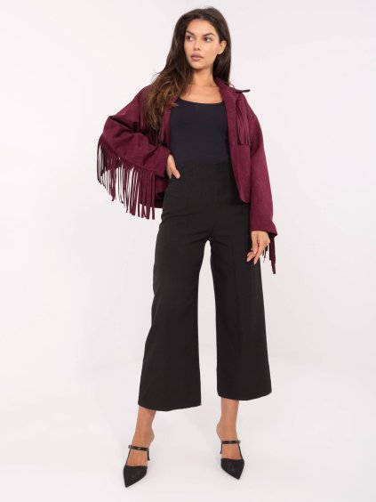 Fekete női elegáns nadrág magas derekú