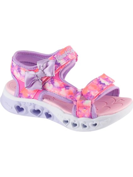 Lila-rózsaszín gyerek szandál Skechers S-Lights: Flutter Hearts Sandal - Blurry Love