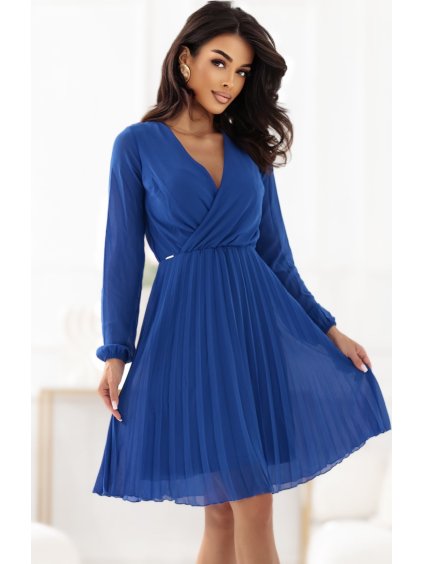 (Méret XS) Kék sifon ruha CAMILLA