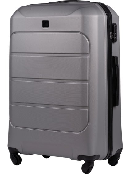 Metál szürke nagyméretű utazóbőrönd WINGS GANNET