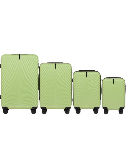 Lime színű, 4 darabos kagyló alakú bőrönd szett SWAN