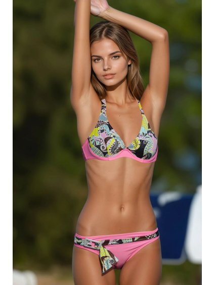 Rózsaszín női Mintás Atun bikini